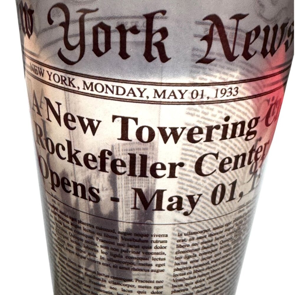 Top Of The Rock Souvenir Glass Tumbler 2013 Rockefeller Center New York News NYC - Picture 8 of 11